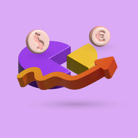 3D graph analytics optimization to invest in business development.の写真素材