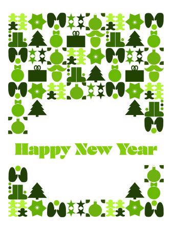 Merry Christmas art card. Xmas elements and decorations.のイラスト素材