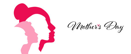Women's Day. Mother's day greeting backgrounds for poster, label, banner. Woman's silhouette.のイラスト素材