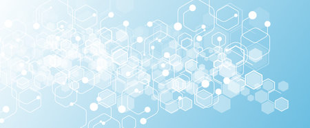 <p>Abstract science background with hexagons stock illustration</p>のイラスト素材