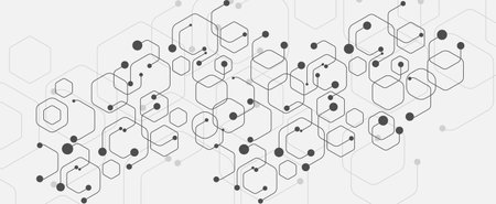 <p>Abstract science background with hexagons stock illustration</p>のイラスト素材