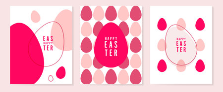 Abstract Easter set cards with eggs.のイラスト素材