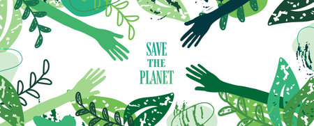 Ecology. World earth day concept banner.のイラスト素材