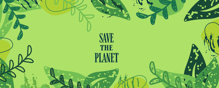 Ecology. World earth day concept banner.のイラスト素材