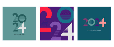 2024 logo concept for calendar, poster, flyer, banner.
