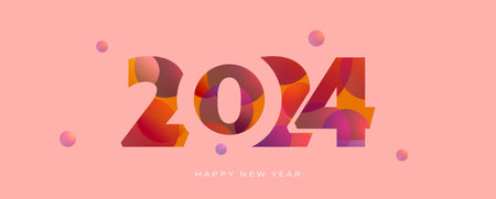 Happy New Year 2024 gradient design for poster, flyer, calendar, cover and media post