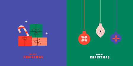 Christmas background collection in minimalist style. Winter cover, invitation, poster design.のイラスト素材