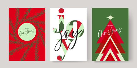 Christmas background collection in minimalist style. Winter cover, invitation, poster design.