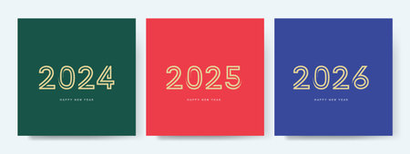 Happy New Year 2025 design brochure design template, card, banner. Vector drawing.