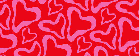 Valentine's day seamless pattern illustration with red heart.
