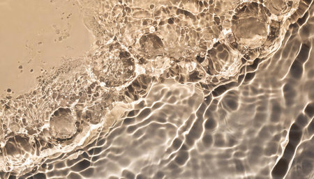 close up of water ripples on the surface of a pink waterの素材