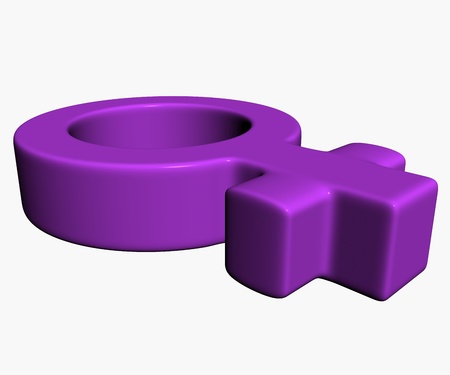 Purple female symbol on white background - 3d illustrationの写真素材