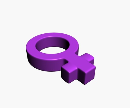 Purple female symbol on white background - 3d illustrationの写真素材