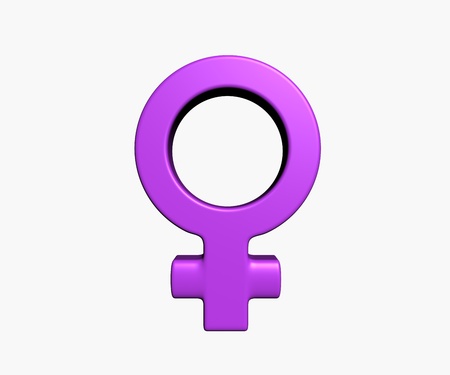Purple female symbol on white background - 3d illustrationの写真素材