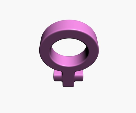 Symbols of women, pink on a white backgroundの写真素材