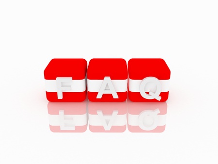 Faq on the boxes in the form of the flag of Austriaの写真素材