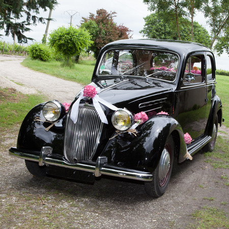 Old stylish wedding carの写真素材