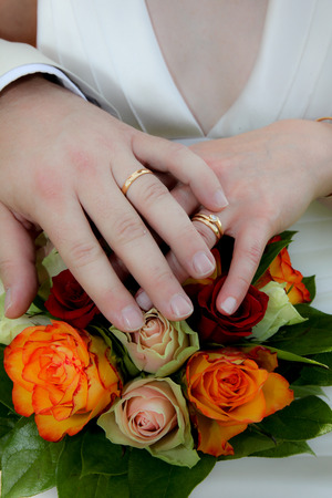 Newly-married coupleの写真素材