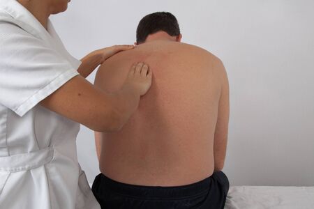 A man getting a massageの写真素材