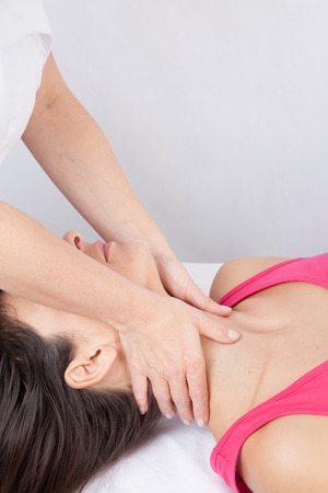 A woman getting a massageの写真素材