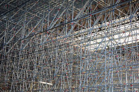 The railway station with with scaffolding everywhere, construction