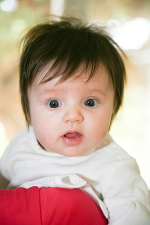 Baby girl  smiling a happy smileの写真素材