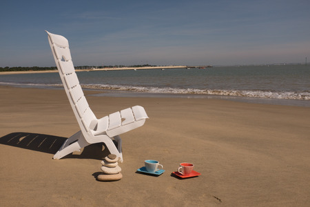 Serenity, calme and zen at the beach on summer copy spaceの写真素材