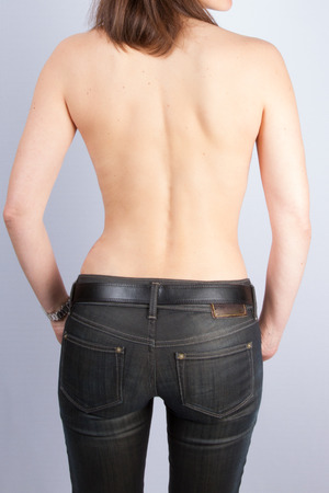 Back of a sexy girl in black jeansの写真素材