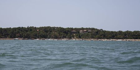 beautiful seascape, with plenty of boatの写真素材