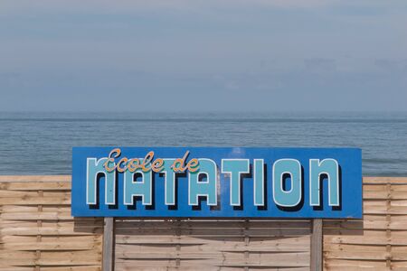 Sign of swimming to learn to swimの写真素材