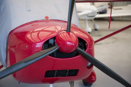 Beautiful small Airplane at the airport - propeller planeの写真素材
