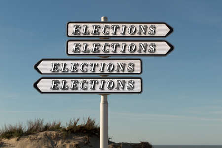 Panel for election direction right or leftの写真素材