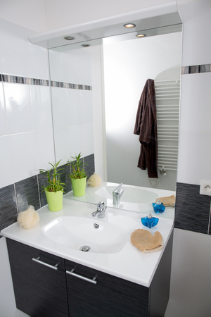 Empty bathroom at a newly houseの写真素材