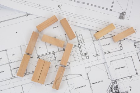 Symbolic representation of the house with wooden stick