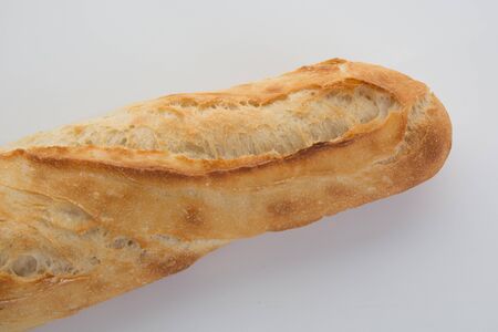 The French baguette isolated on white backgroundの写真素材