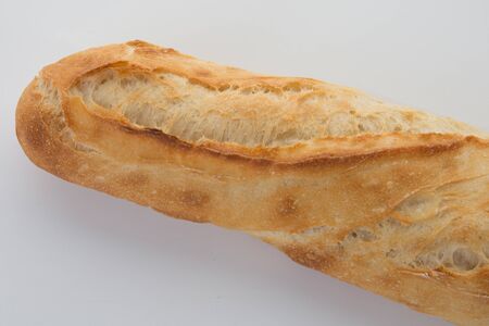 The French baguette isolated on white backgroundの写真素材