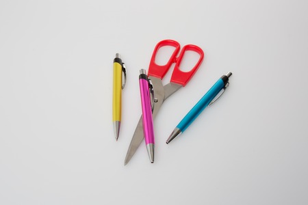 Set of office accessories. It is isolated on a white backgroundの写真素材