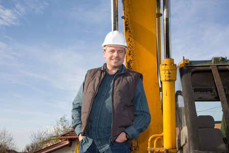 handsome hard worker people portrait at construction site