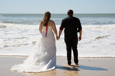 happy romantic wedding couple in love, men and womenの写真素材