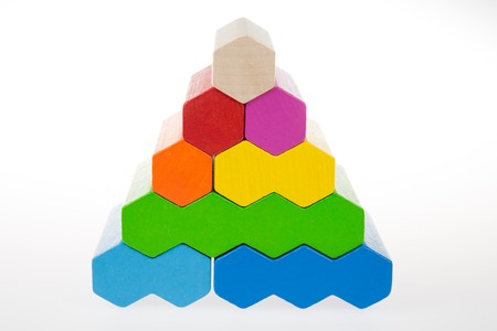 Colorful wooden blocks isolated on white