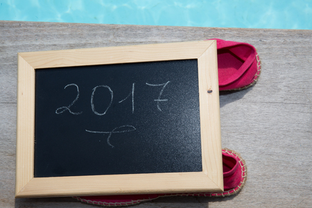 happy new year 2017 on the pool