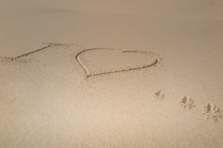 I love you, valentines day on the sandの写真素材