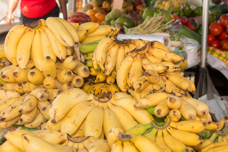 local market bananas are on saleの写真素材