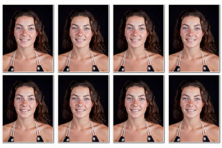 girl Identity photos required to get a passportの写真素材