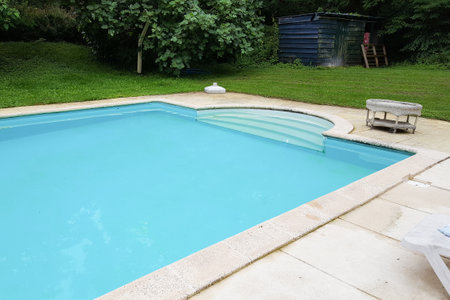 home house swimming pool in beautiful parkのeditorial素材