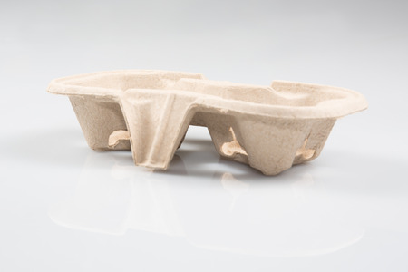 recycled cardboard stand to put two drinks in a food snack fast