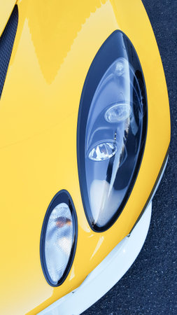 Car details yellow and Sports automobileのeditorial素材