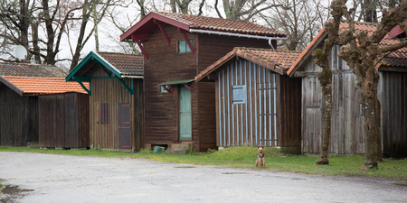 Traditional fisherman wooden hut at the bassin d'Arcachon in Gironde, Franceの写真素材