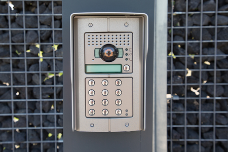 digital intercom on the wall keyboard for opening home house door