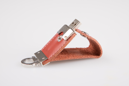 modern fashion key USB flash drive in brown leather